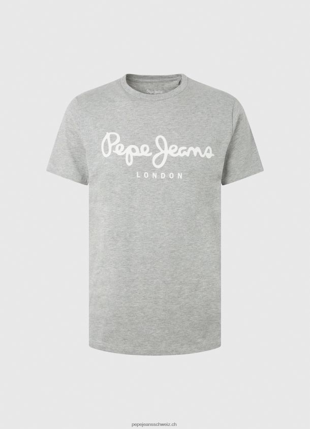 Kurzarm-T-Shirt aus Baumwolle Männer Pepe Jeans grau meliert 84XH6T1004