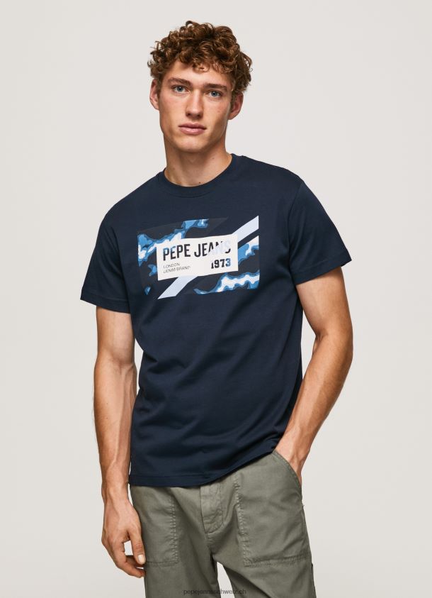 T-Shirt aus Baumwolle mit Flaggen-Print Männer Pepe Jeans dulwich 84XH6T956