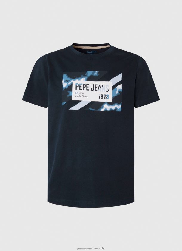 T-Shirt aus Baumwolle mit Flaggen-Print Männer Pepe Jeans dulwich 84XH6T956