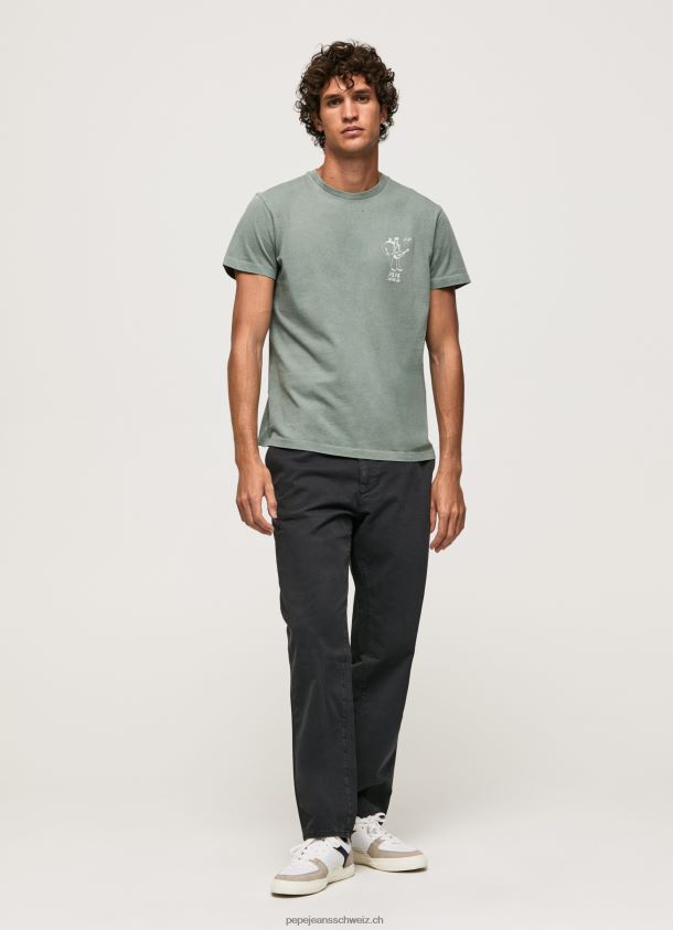 T-Shirt aus gewaschener und gefärbter Baumwolle Männer Pepe Jeans Gießen 84XH6T925