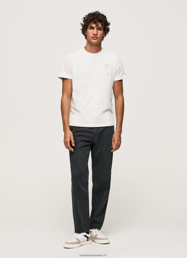 T-Shirt aus gewaschener und gefärbter Baumwolle Männer Pepe Jeans Weiss 84XH6T942