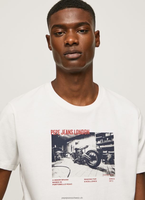 T-Shirt mit Fotodruck Männer Pepe Jeans Weiss 84XH6T955