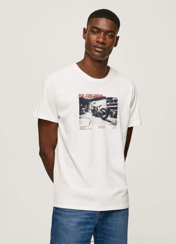 T-Shirt mit Fotodruck Männer Pepe Jeans Weiss 84XH6T955