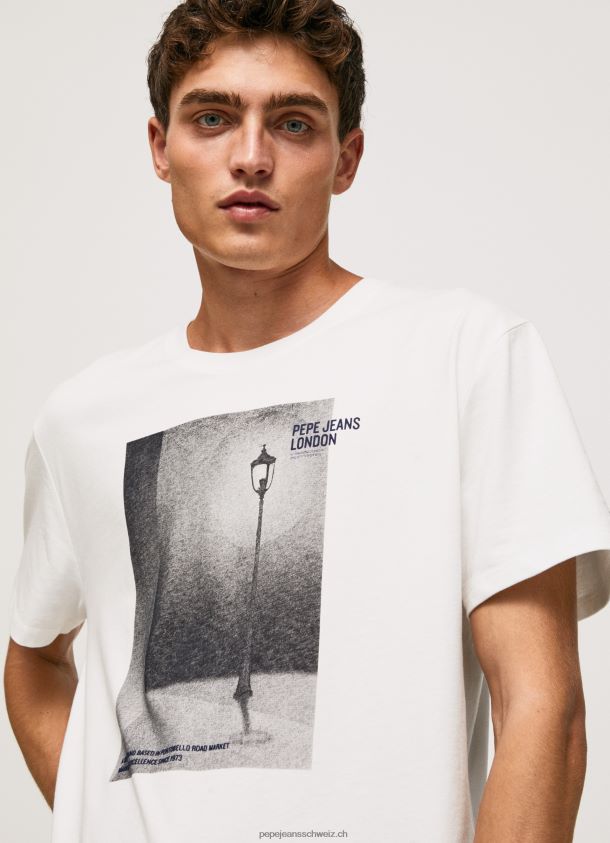 T-Shirt mit Fotodruck Männer Pepe Jeans Weiss 84XH6T958