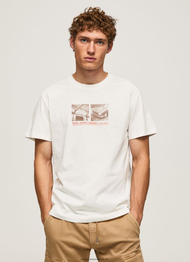 T-Shirt mit Fotodruck Männer Pepe Jeans nicht-gerade weiss 84XH6T988