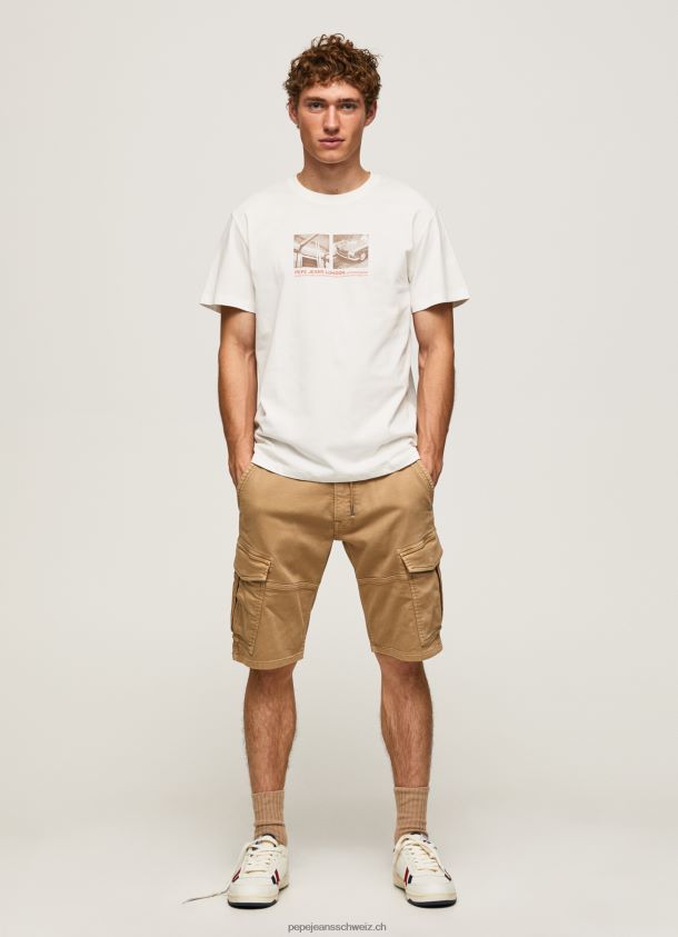 T-Shirt mit Fotodruck Männer Pepe Jeans nicht-gerade weiss 84XH6T988