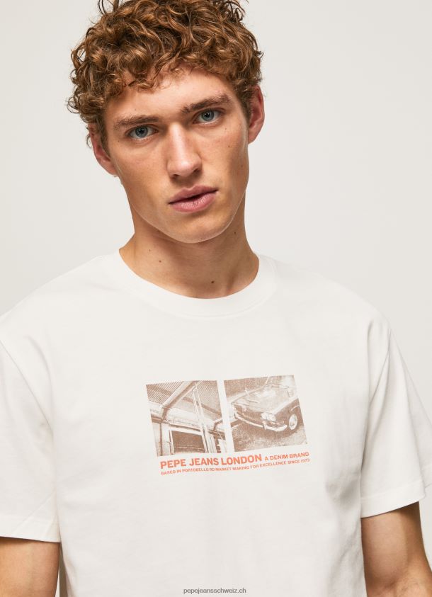 T-Shirt mit Fotodruck Männer Pepe Jeans nicht-gerade weiss 84XH6T988