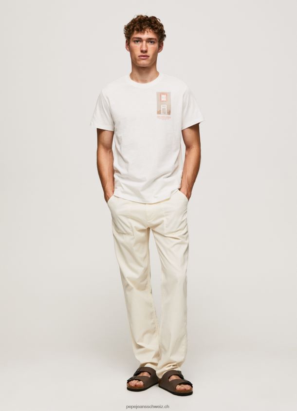 T-Shirt mit Fotodruck Männer Pepe Jeans nicht-gerade weiss 84XH6T990
