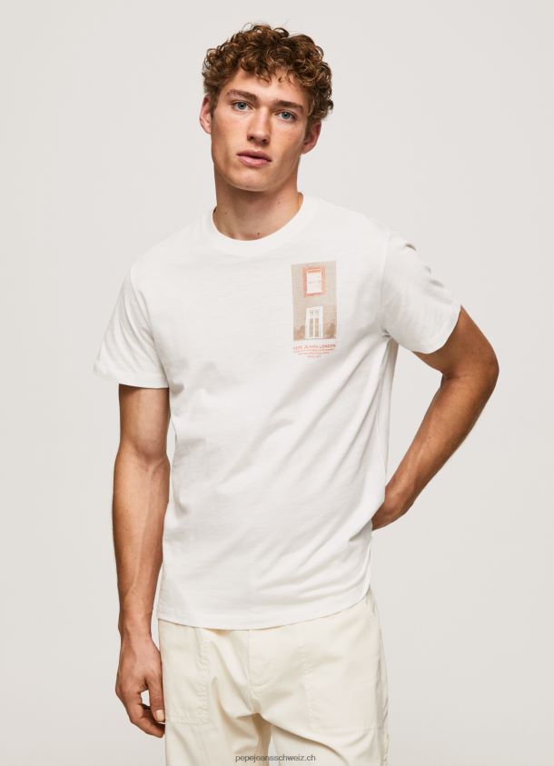 T-Shirt mit Fotodruck Männer Pepe Jeans nicht-gerade weiss 84XH6T990
