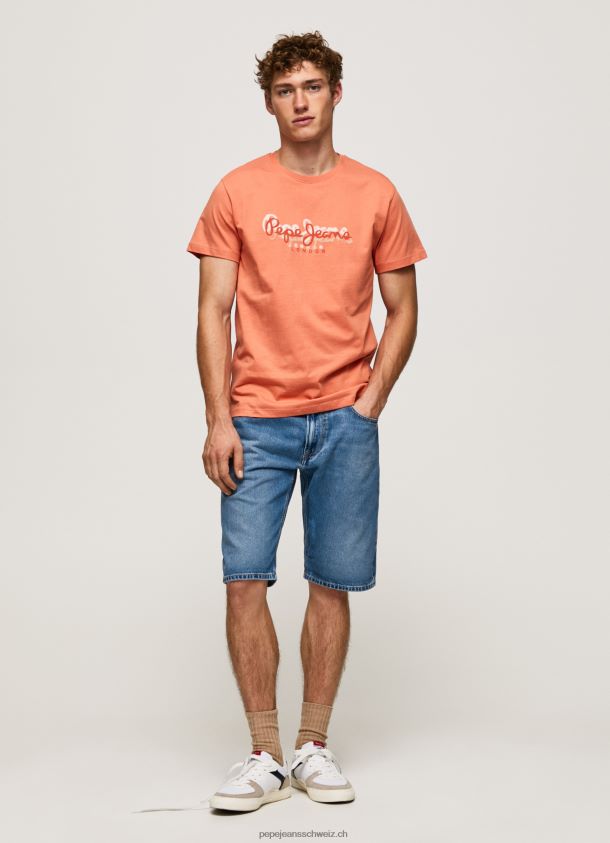 T-Shirt mit Logo-Print Männer Pepe Jeans Kürbis orange 84XH6T991