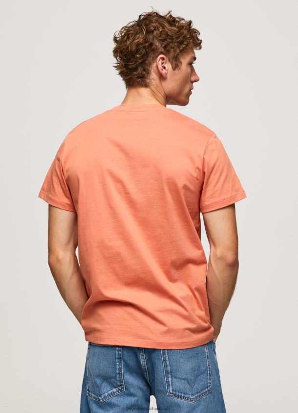 T-Shirt mit Logo-Print Männer Pepe Jeans Kürbis orange 84XH6T991