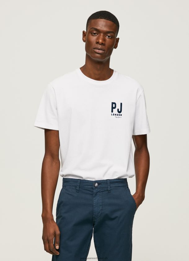 T-Shirt mit Logo-Print Männer Pepe Jeans Weiss 84XH6T953