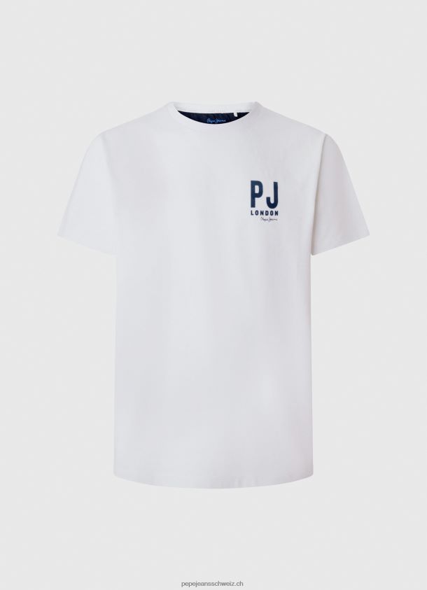 T-Shirt mit Logo-Print Männer Pepe Jeans Weiss 84XH6T953