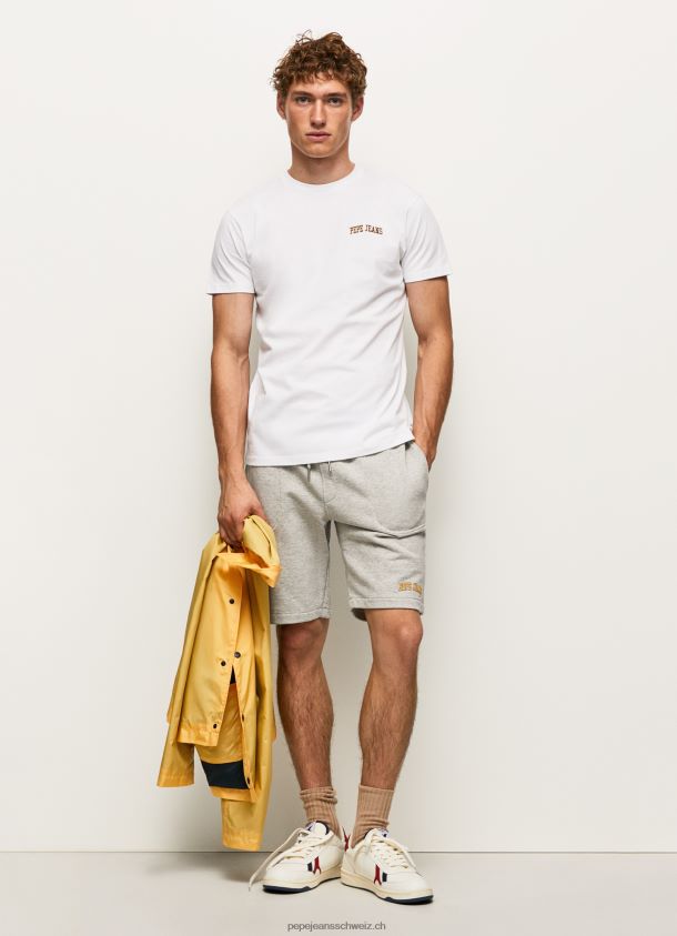 T-Shirt mit Logo-Print Männer Pepe Jeans Weiss 84XH6T978