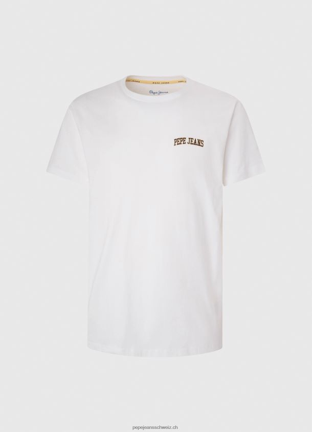 T-Shirt mit Logo-Print Männer Pepe Jeans Weiss 84XH6T978