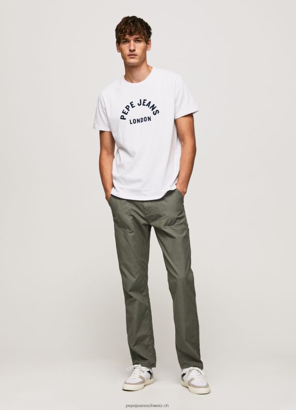 T-Shirt mit Logo-Print Männer Pepe Jeans Weiss 84XH6T982