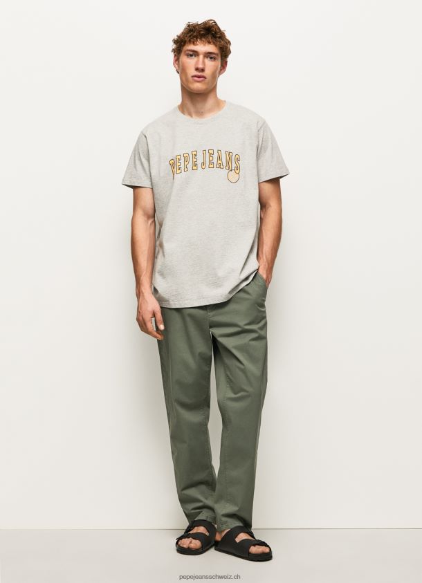 T-Shirt mit Logo-Print Männer Pepe Jeans hellgrau meliert 84XH6T971