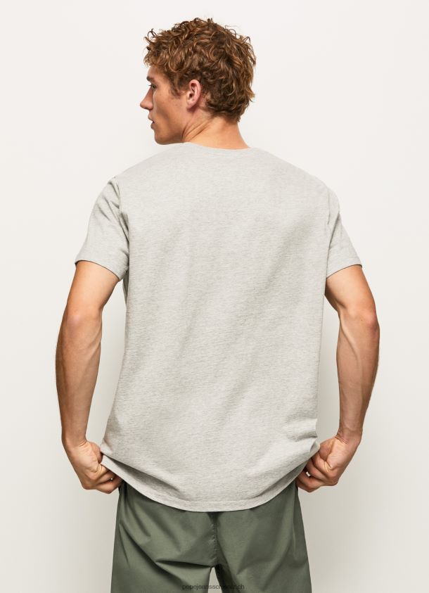 T-Shirt mit Logo-Print Männer Pepe Jeans hellgrau meliert 84XH6T971
