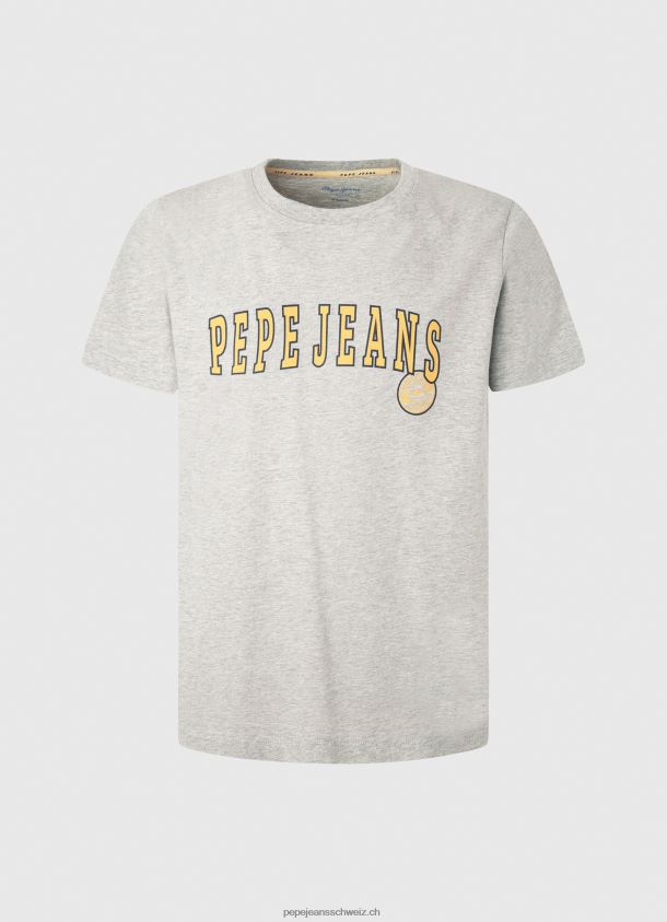T-Shirt mit Logo-Print Männer Pepe Jeans hellgrau meliert 84XH6T971