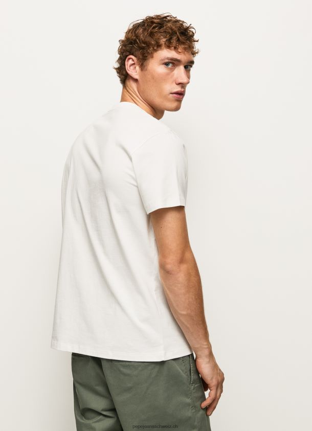 T-Shirt mit Logo-Print Männer Pepe Jeans nicht-gerade weiss 84XH6T961