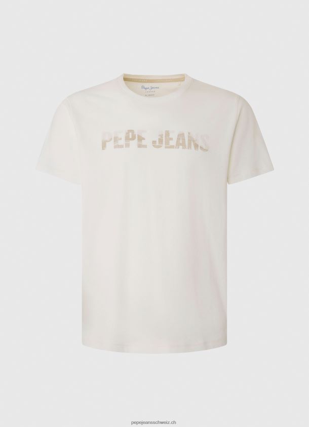 T-Shirt mit Logo-Print Männer Pepe Jeans nicht-gerade weiss 84XH6T961