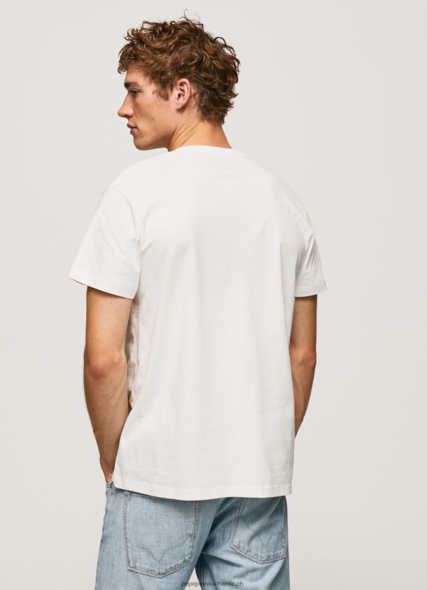 T-Shirt mit Logo-Print Männer Pepe Jeans nicht-gerade weiss 84XH6T992
