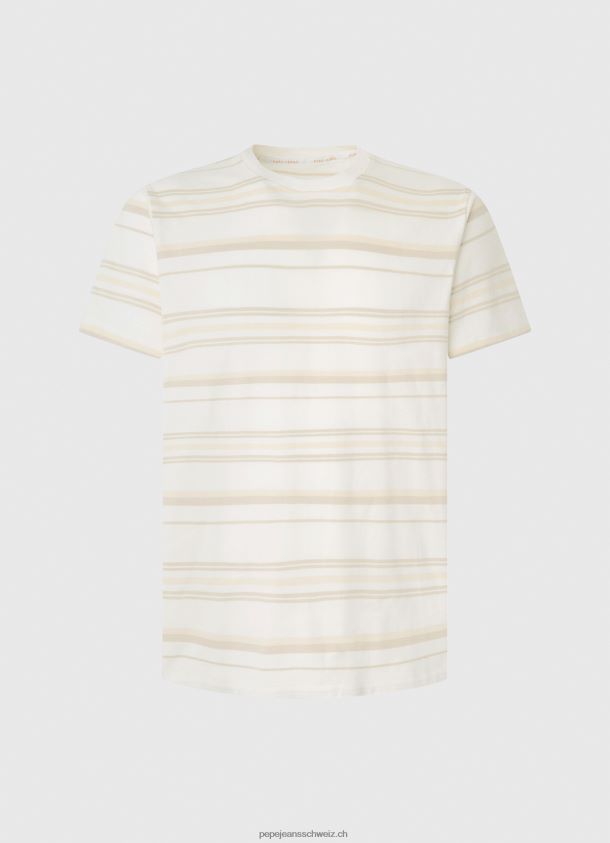T-Shirt mit gestreiftem Aufdruck Männer Pepe Jeans nicht-gerade weiss 84XH6T994