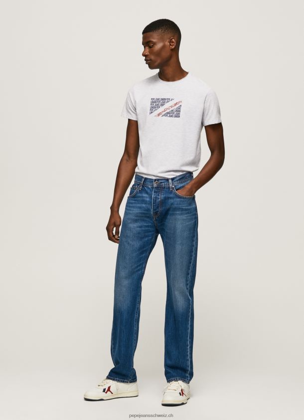 T-Shirt mit marmoriertem Logo-Print Männer Pepe Jeans Weiss 84XH6T987