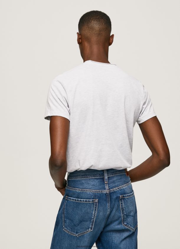 T-Shirt mit marmoriertem Logo-Print Männer Pepe Jeans Weiss 84XH6T987