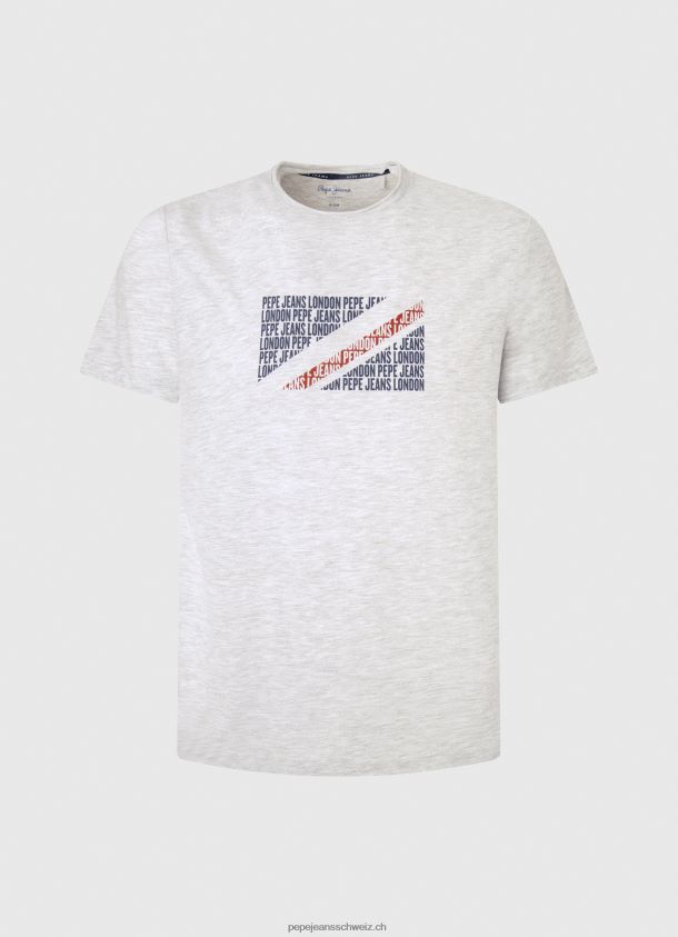 T-Shirt mit marmoriertem Logo-Print Männer Pepe Jeans Weiss 84XH6T987