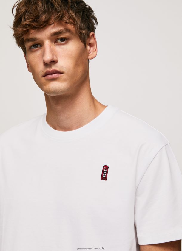 Telefonzellen-T-Shirt Männer Pepe Jeans Weiss 84XH6T984