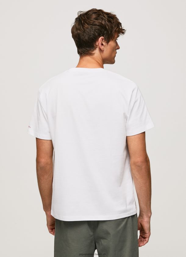 Telefonzellen-T-Shirt Männer Pepe Jeans Weiss 84XH6T984