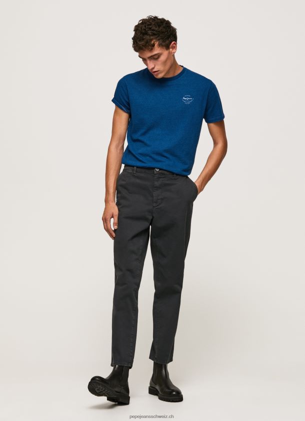 bedrucktes T-Shirt aus Baumwolle mit Logo Männer Pepe Jeans Indigo 84XH6T968