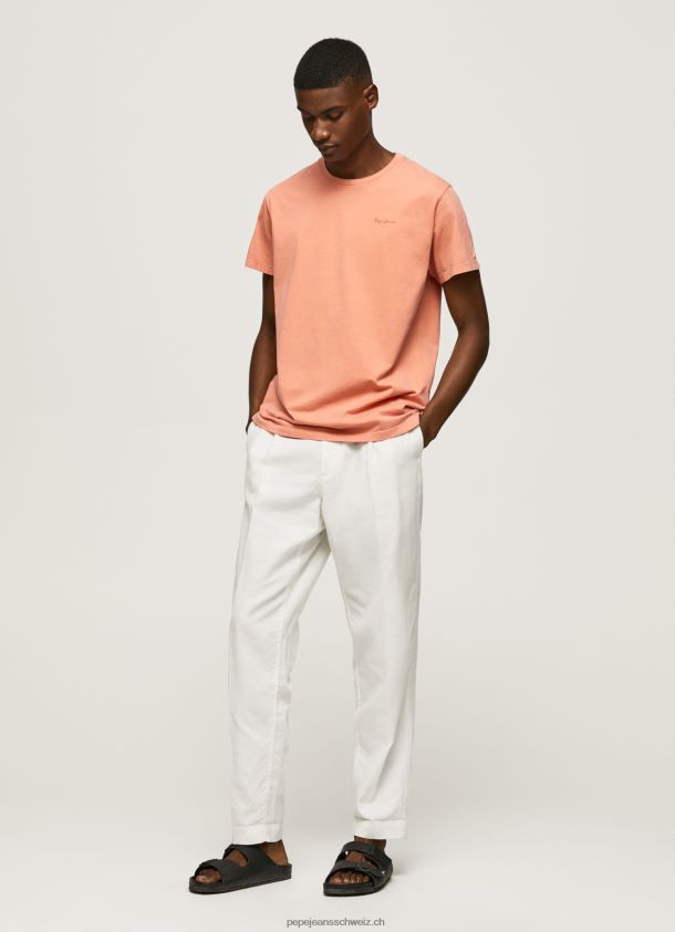 bedrucktes T-Shirt aus Baumwolle mit Logo Männer Pepe Jeans Kürbis orange 84XH6T944