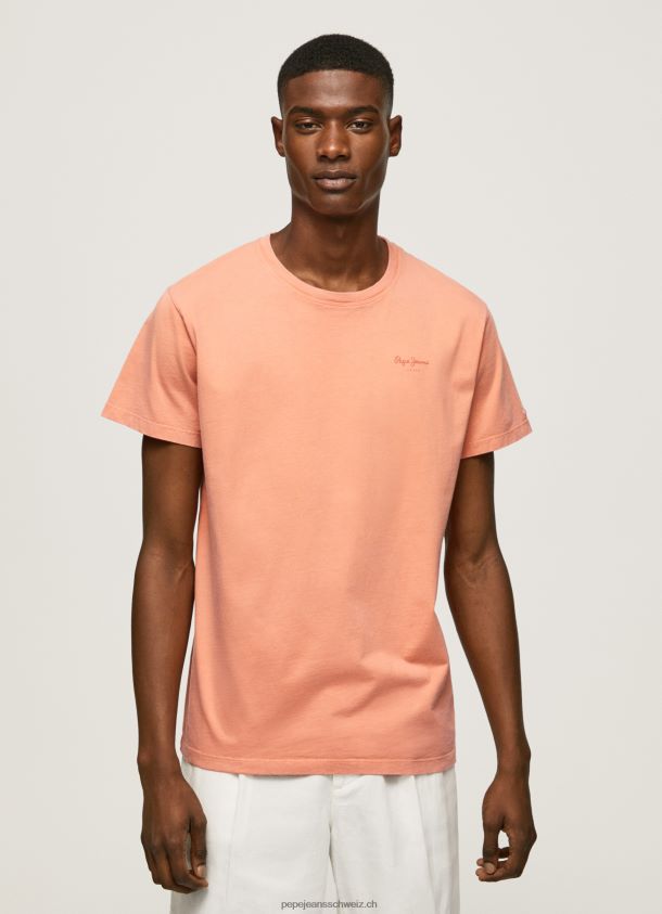 bedrucktes T-Shirt aus Baumwolle mit Logo Männer Pepe Jeans Kürbis orange 84XH6T944