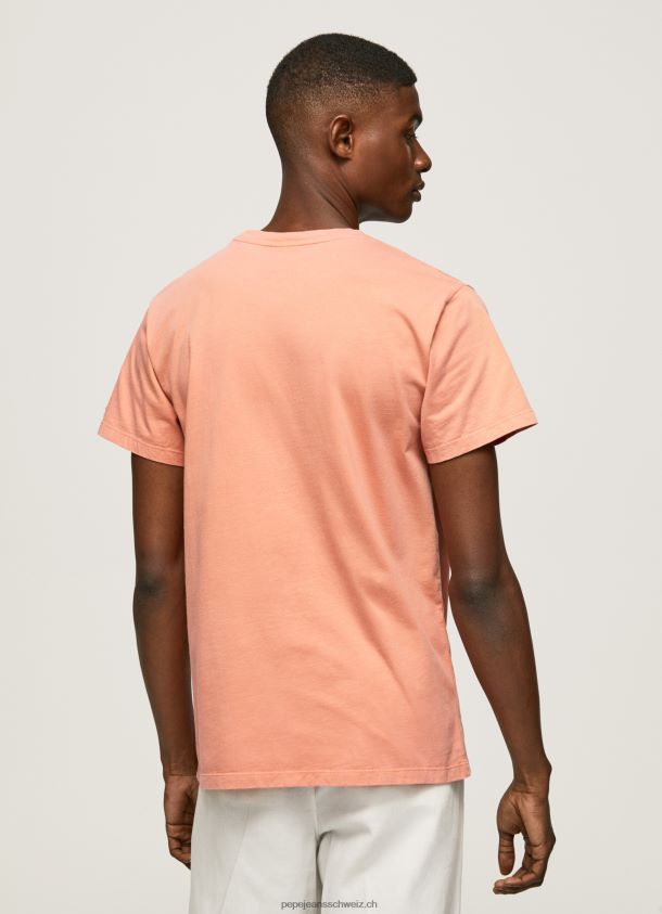 bedrucktes T-Shirt aus Baumwolle mit Logo Männer Pepe Jeans Kürbis orange 84XH6T944