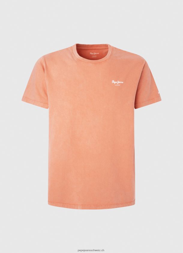 bedrucktes T-Shirt aus Baumwolle mit Logo Männer Pepe Jeans Kürbis orange 84XH6T944
