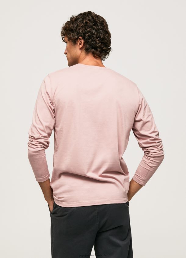 bedrucktes T-Shirt aus Baumwolle mit Logo Männer Pepe Jeans Rosa bleichen 84XH6T915