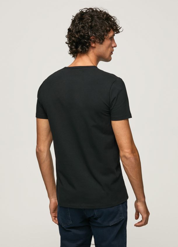 bedrucktes T-Shirt aus Baumwolle mit Logo Männer Pepe Jeans Schwarz 84XH6T1012