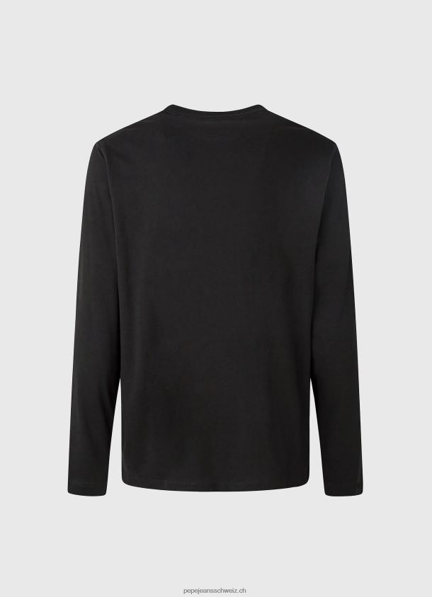 bedrucktes T-Shirt aus Baumwolle mit Logo Männer Pepe Jeans Schwarz 84XH6T1019
