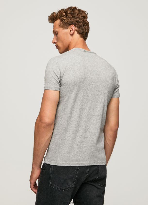 bedrucktes T-Shirt aus Baumwolle mit Logo Männer Pepe Jeans grau meliert 84XH6T1013