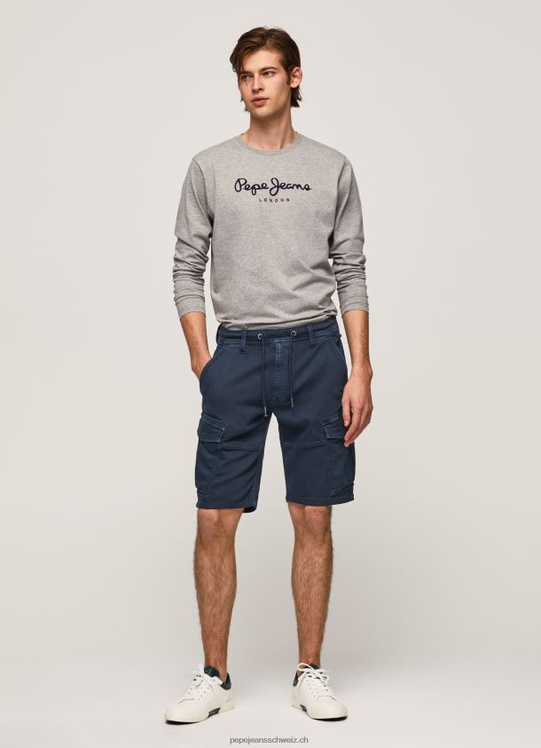 bedrucktes T-Shirt aus Baumwolle mit Logo Männer Pepe Jeans grau meliert 84XH6T1017