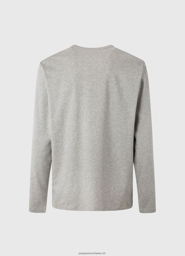 bedrucktes T-Shirt aus Baumwolle mit Logo Männer Pepe Jeans grau meliert 84XH6T1017