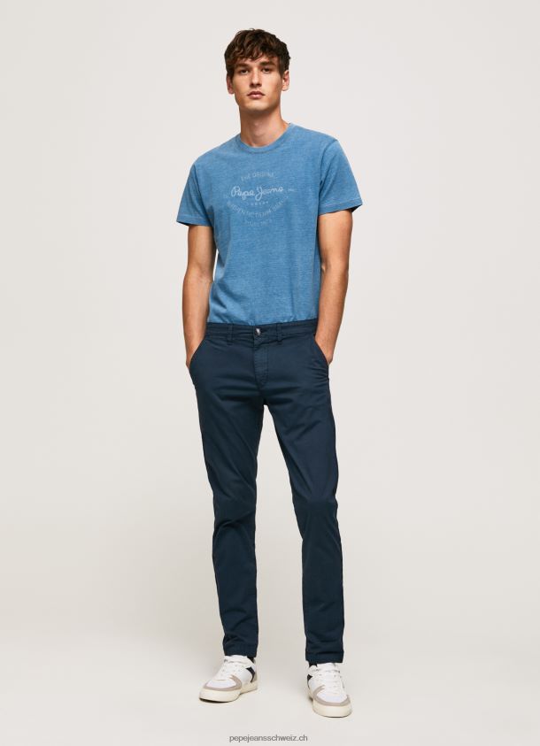 bedrucktes T-Shirt aus Baumwolle mit Logo Männer Pepe Jeans hellblau 84XH6T967