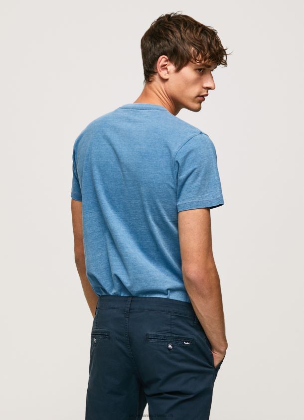 bedrucktes T-Shirt aus Baumwolle mit Logo Männer Pepe Jeans hellblau 84XH6T967