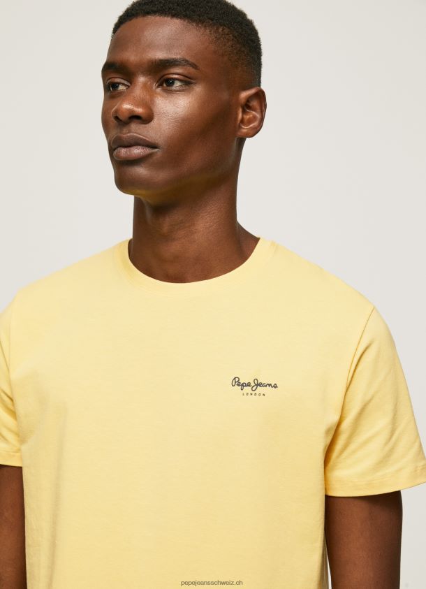 bedrucktes T-Shirt aus Baumwolle mit Logo Männer Pepe Jeans scheinen 84XH6T943