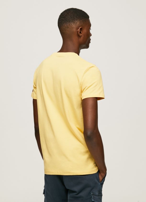 bedrucktes T-Shirt aus Baumwolle mit Logo Männer Pepe Jeans scheinen 84XH6T943