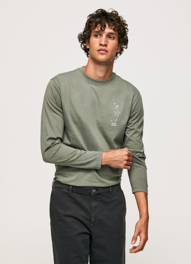 langärmliges T-Shirt aus Baumwolle Männer Pepe Jeans Gießen 84XH6T916