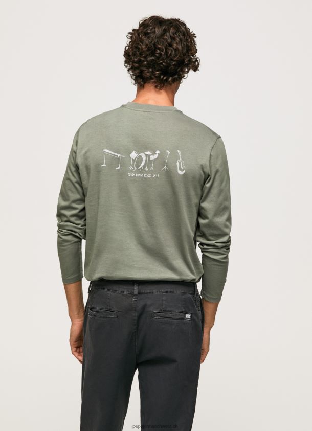 langärmliges T-Shirt aus Baumwolle Männer Pepe Jeans Gießen 84XH6T916