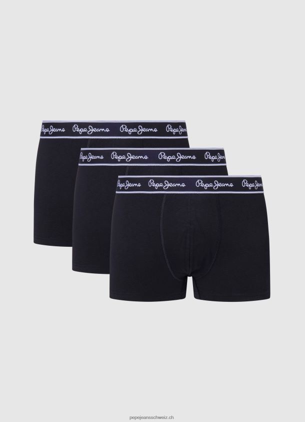 3er-Pack Boxershorts aus elastischer Baumwolle Männer Pepe Jeans Schwarz 84XH6T1161